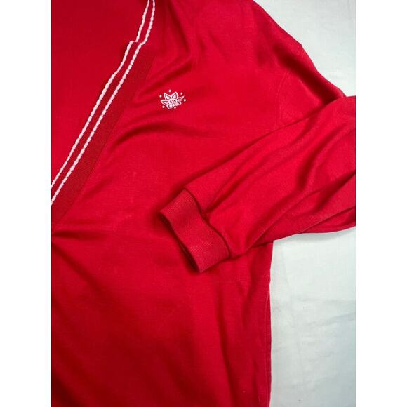 Vintage Catalina Sweatshirt Womens Large Red Button Up Cardigan Long Sleeve Y2K - Picture 2 of 13